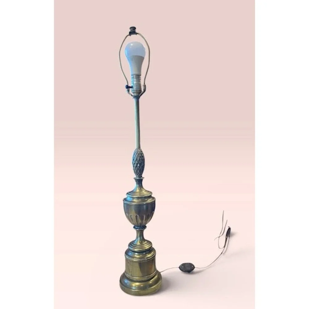 Stiffel Vintage Brass Pineapple Table‎ Lamp MCM Hollywood Regency Lighting